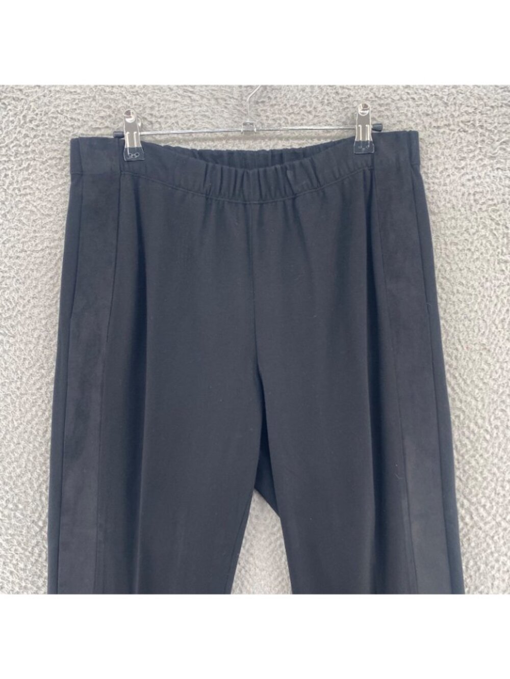Lafayette 148 Pants Womens Small Black Stretch Knit Faux Suede Side Seam Hi Rise - Picture 2 of 12